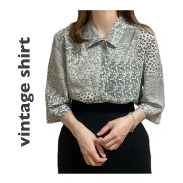 vintage shirt 패턴 셔츠 올 패턴 꽃무늬 레트로 일본제