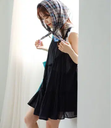 Kastane 인도 면 티어드 튜닉 블랙