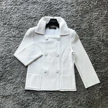 FOXEY 38 화이트 니트 자켓