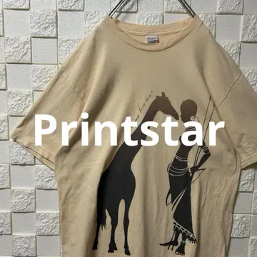 Printstar 프린트스타 티셔츠 기린 아프리카 부족