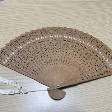 미야와키바이센안 부채 2점, 박스 포함, 투각 부채, 그림 부채