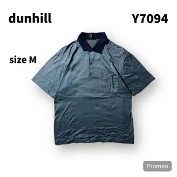 [즉시 구매 OK] dunhill 반팔 피케 셔츠 사이즈 38 블루