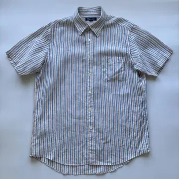 Aquascutum 아쿠아 스큐텀 린넨 셔츠 반팔 L L