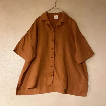뷔르데사봉 린넨 마 100% 카라 부착 셔츠