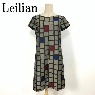 LA7546 Leilian 레리안 올 패턴 반팔 원피스 베이지 9