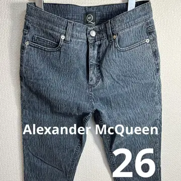 Alexander McQueen 스키니 데님, 패턴 다크 블루 26