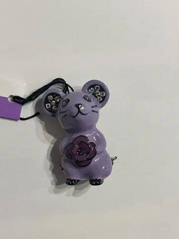 ANNA SUI 안나수이 보라색 쥐 모양 브로치