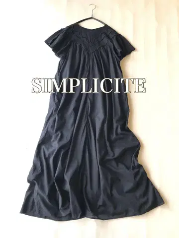 이에나 취급 SIMPLICITE 코튼 100% 프론트 레이스 롱 원피스