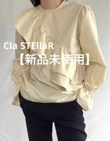 [미사용 새상품] clastellar 라운드 프릴 블라우스