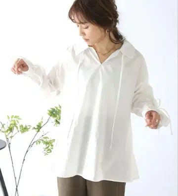 부즈루드 소매 끈 리본 셔츠