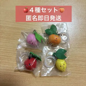 과일 씨 메지루시 액세서리 4종 세트 사과 씨 복숭아 레몬 귤