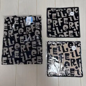 미사용 페일러 기글 토트백 블랙, 핸드 타월 블랙 베이지 2매