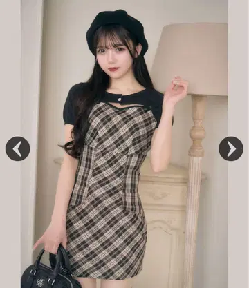 미셸 마카롱 리본 캐미 원피스 앙상블