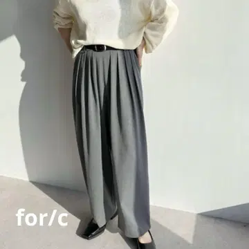 for/c 포씨 턱 와이드 팬츠 발수 턱 커브 팬츠 LL