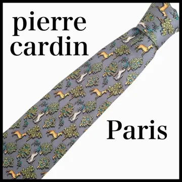 pierre cardin 넥타이 실크 100% 유니콘 패턴 프랑스제