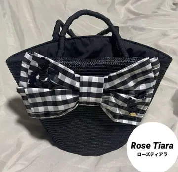 로즈 티아라(Rose Tiara) 깅엄 체크 바스켓백