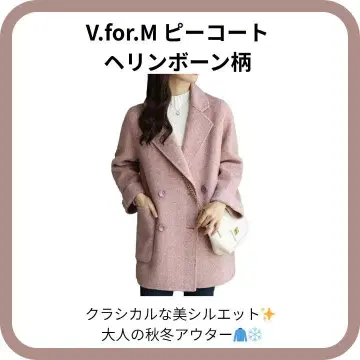 V.for.M 피코트 헤링본 무늬 미들 기장 가을/겨울 아우터