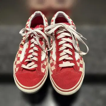 VANS 체커 패턴 스니커즈 레드