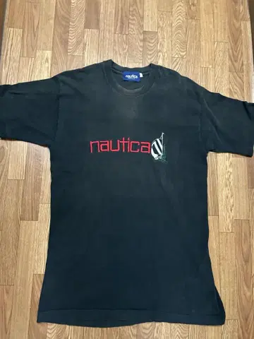 90년대 Nautica 티셔츠 USA 제작 블랙 자수