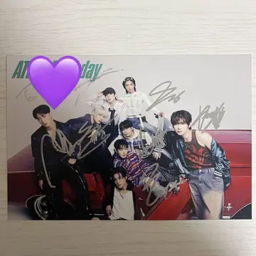 ateez birthday 직필 사인 릴리이베 단체 특전 카드 색지