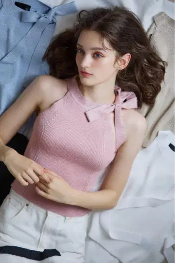Riu Halter neck ribbon knit