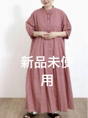 sm2 접촉 냉감 빨간색 체크 무늬 원피스 사만사 모스모스 미사용 새상품