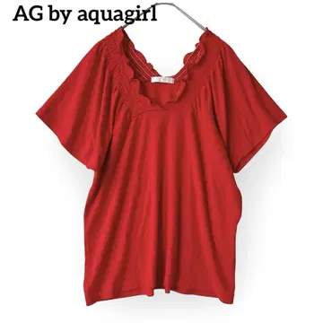 AG by aquagirl 개더 프릴 풀오버 [ M ] 반팔 V넥