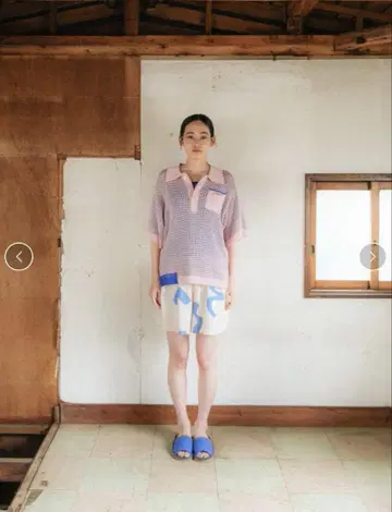 PAMM 폴로 셔츠 뒷모습의 넉넉한 인테리어 메쉬 폴로 핑크