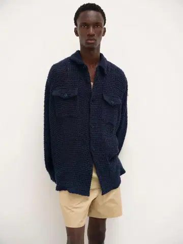 AURALEE HOMESPUN SUMMER TWEEDMESH SHIRT