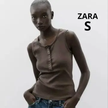 [새상품] ZARA 리브 그라데이션 상의 브라운 탱크탑 S