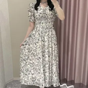 안미르 플라워 크로스 플레어 원피스 anmille