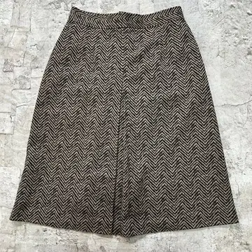 오리지널 [M] 미디 스커트 A라인 헤링본 패턴 윈터폼