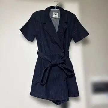 ZARA 다크 데님 벨트 미니 원피스