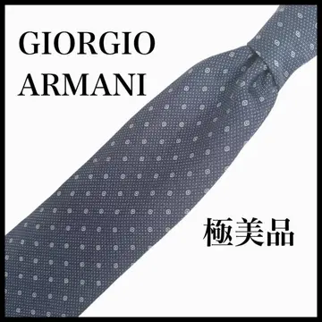 GIORGIO ARMANI 넥타이 올 패턴 도트 무늬 다크 네이비