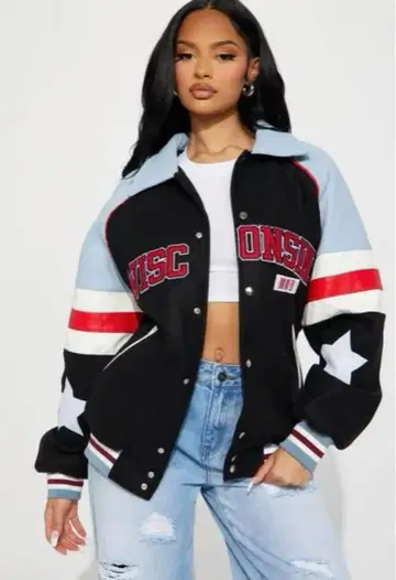 새상품급 fashion nova 바시티 자켓