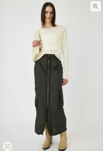MOUSSY FRONT ZIP FUNCTION SKIRT