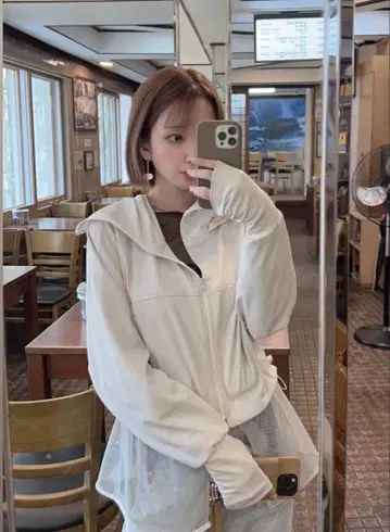 시이 차광 후드티 그레이지 메쉬 없음