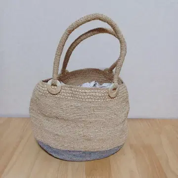 라피아 바스켓백