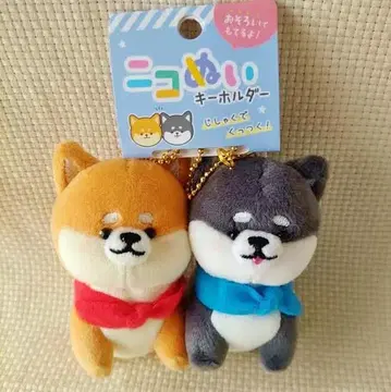 니코누이 시바견 페어 봉제인형 볼체인 마스코트 시바견 키홀더