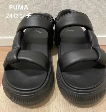 PUMA 블랙 스포츠 샌들 통굽