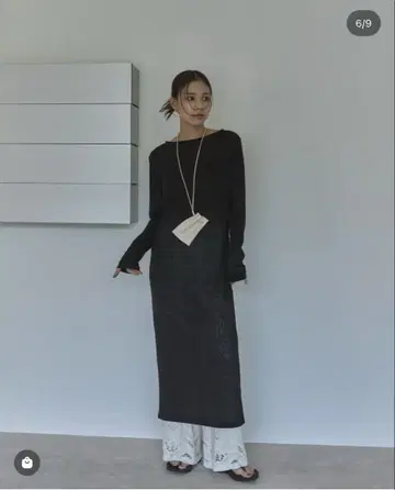 새상품 feepur 페퓌르 시어 슬라브 디프 슬릿 원피스
