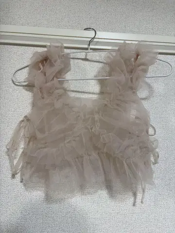 FURFUR 핑크 프릴 뷔스티에