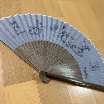 남성용 부채 락수희화 서핑 부채 주머니 포함 그레이 계열 블루 마이센도