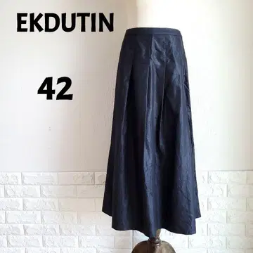 EKDUTIN 군제 턱 롱 스커트 주름 가공 42 블랙