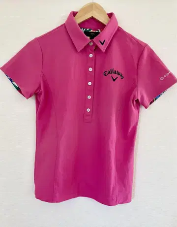 새상품급 Callaway 핑크 폴로 셔츠 캘러웨이 여성용 L 꽃무늬