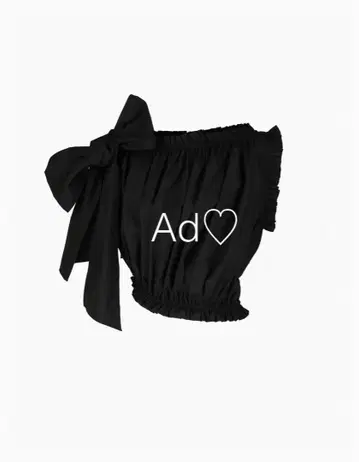 [미사용 새상품] NUNA RIBBON TOP BLACK