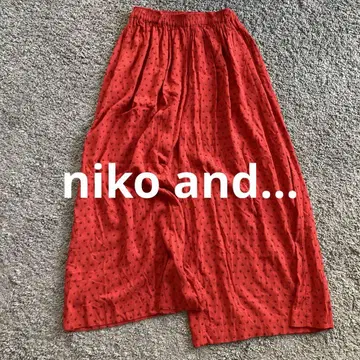 nikoand 레이온 와이드 팬츠 빨간색 Andover Fabrics M