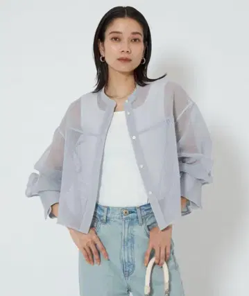 블라우스 셔츠 시어 코드레인 셔츠
