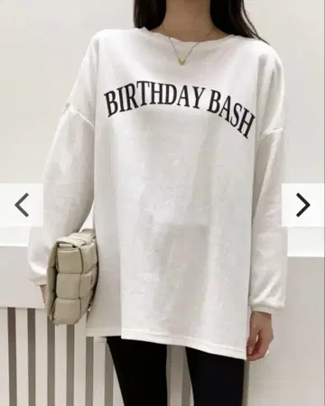 BIRTHDAY BASH 로고 오버사이즈 티셔츠