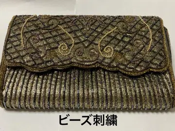 비즈 자수 핸드백 골드 파티 결혼식 일본 의류 숄더백